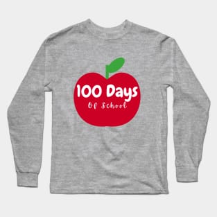 100 Days of school Apple Long Sleeve T-Shirt